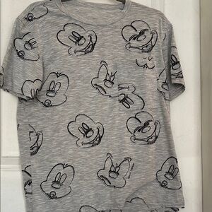 Disney Gray Cartoon Character Short Sleeve Tee